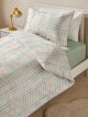 Kids' Watercolour Gingham Pure Cotton Duvet Cover and Pillowcase Set