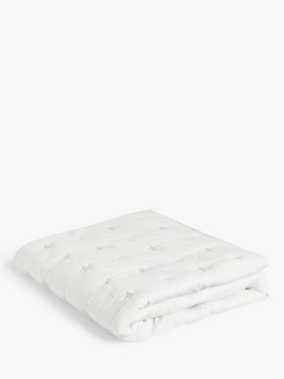 Cotton Star Quilted Cotbed Bedspread, 3 Tog, White