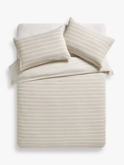 Pyjama Stripe Duvet Cover Set,Natural